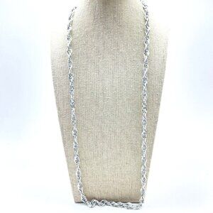 Chain Necklace Silver Tone Lightweight Classic Career Workwear